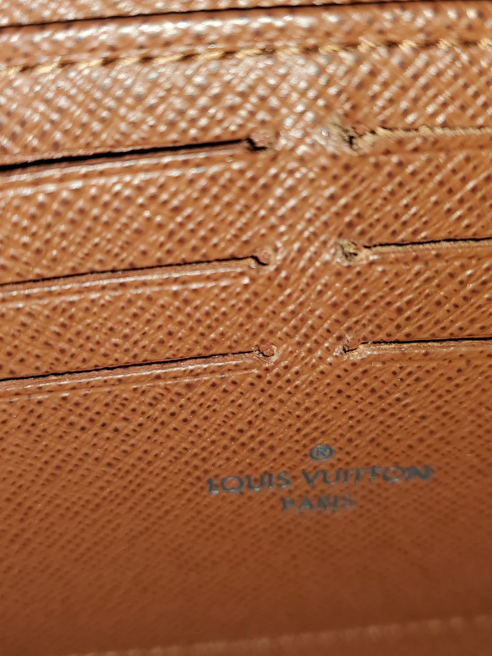 Louis Vuitton Brown Monogram Zip Wallet with Gold-Tone Hardware